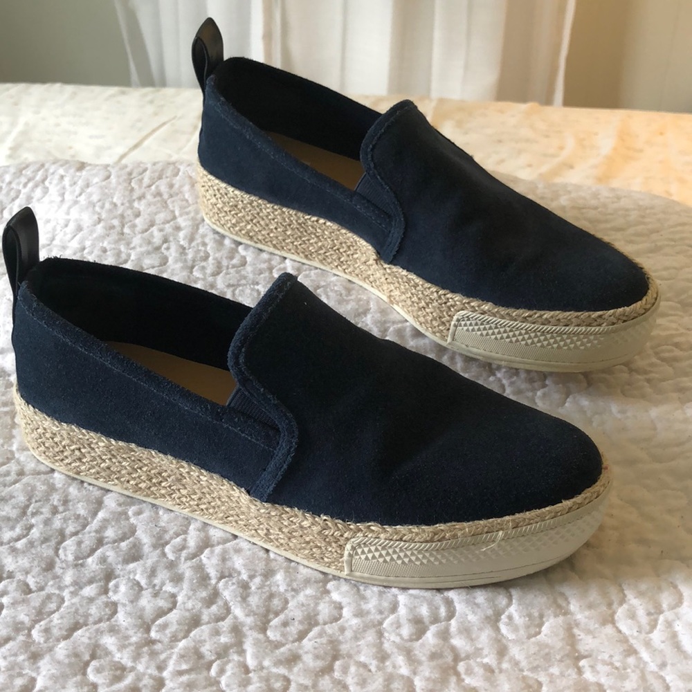 Dolce Vita Suede Navy Blue Espadrille Wedges Size 8 Women’s Shoe